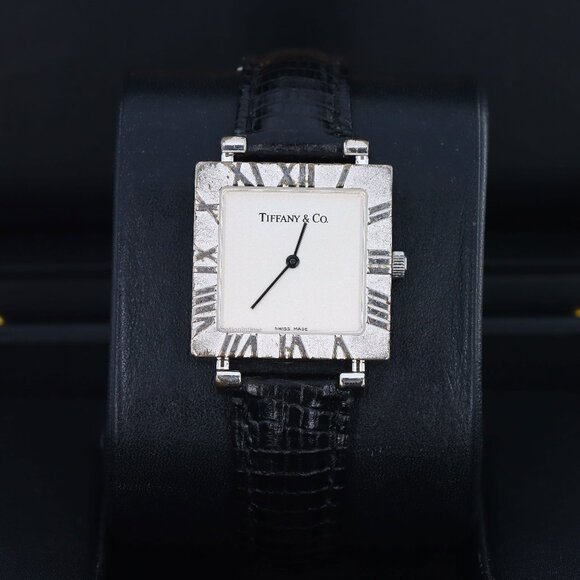 Tiffany & Co. Atlas Square 27mm, Silver Dial - Sterling Silver on Strap, M3640